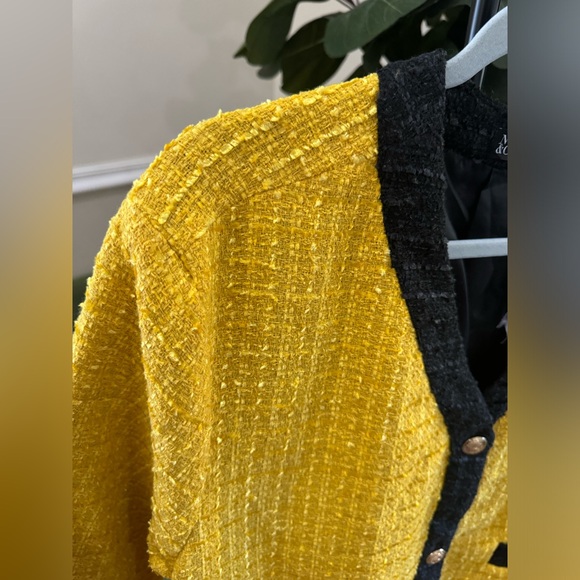 Ny&Company Yellow Black Plus size Women’s Tweed Jacket Blazer Fall Jacket XXL - Picture 6 of 16